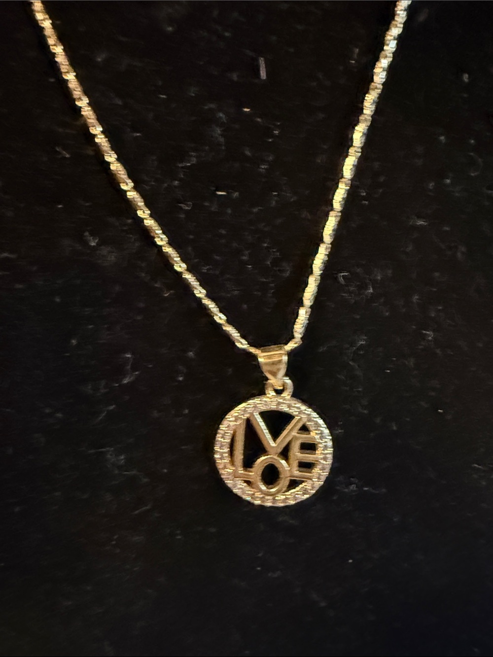 LOVE Circle Pendant Necklace in Gold - Women Jewelry Stainless Steel